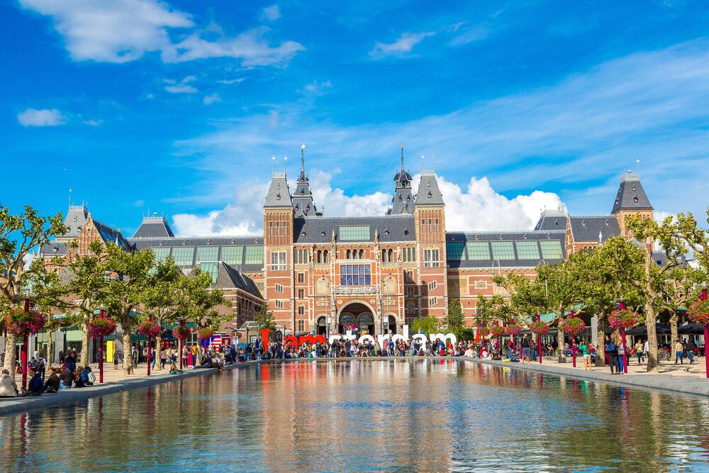 Foto van het ijksmuseum in Amsterdam